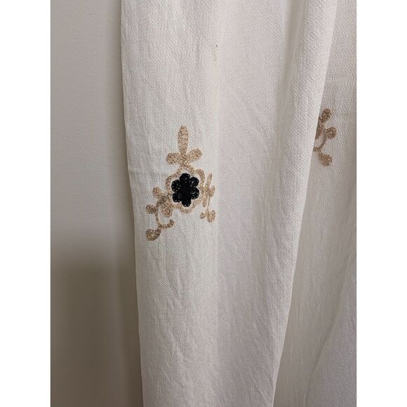 NWT Everlynn White Embroidered Viscose Maxi Dress Boho Resort Medium Folk Art - Picture 14 of 14